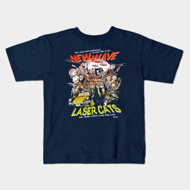 New Wave Laser Cats Kids T-Shirt by GiMETZCO!